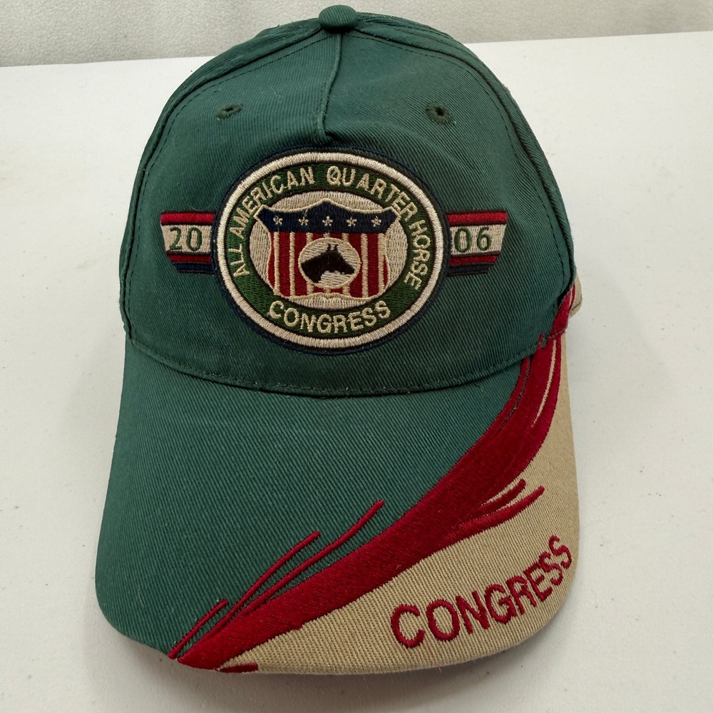 All American Quarter Horse Congress Hat Mens Green 2006 40th Anniversary Cap